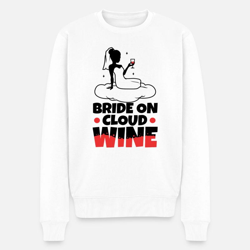 Mariée sur le vin nuage - Pull Premium bio Homme - blanc
