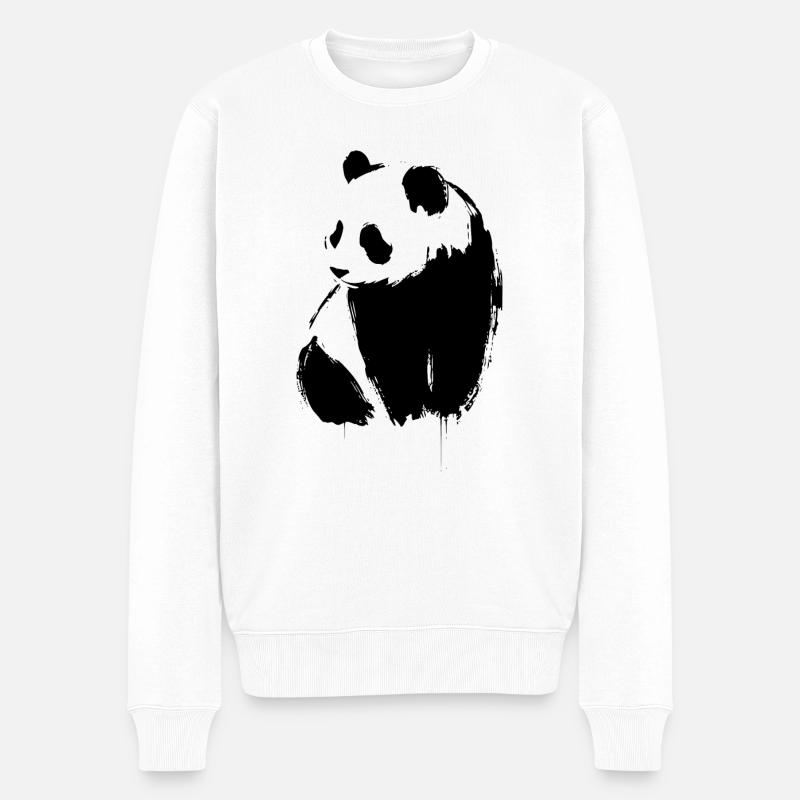 Panda - Pull Premium bio Homme - blanc