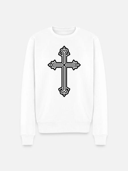 Cross Symbol Christianity - Men's Premium Organic Jumper - white