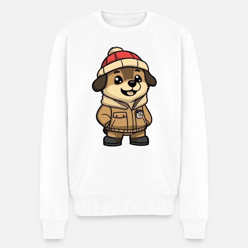 Kangal Hund Cartoon - Männer Premium Bio Pullover - Weiß