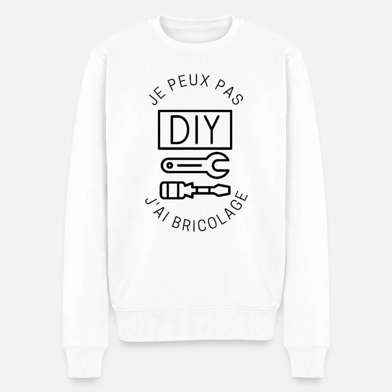 Ich kann nicht DIY - Männer Premium Bio Pullover - Weiß