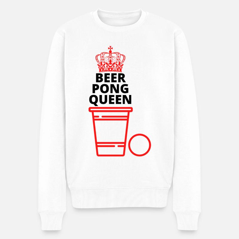Bier-Pong-Königin - Männer Premium Bio Pullover - Weiß