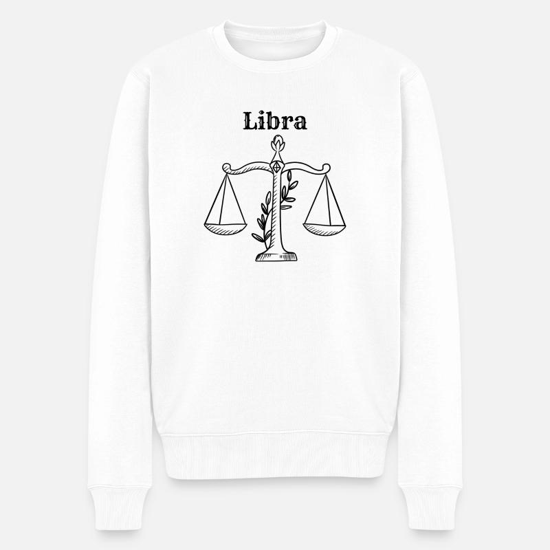 Libra - Männer Premium Bio Pullover - Weiß