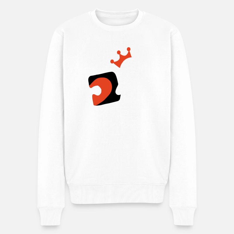 Puzzle Königin - Männer Premium Bio Pullover - Weiß