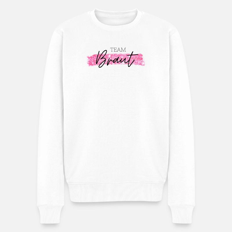 Team Braut pink - Männer Premium Bio Pullover - Weiß