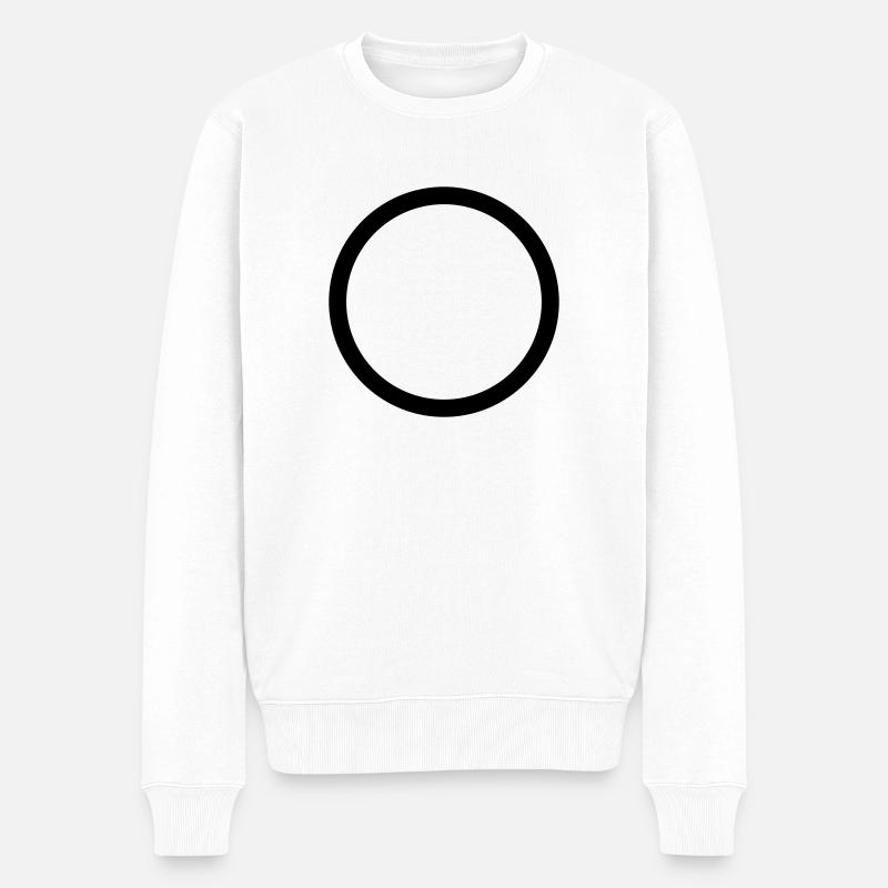 cercle solide - Pull Premium bio Homme - blanc