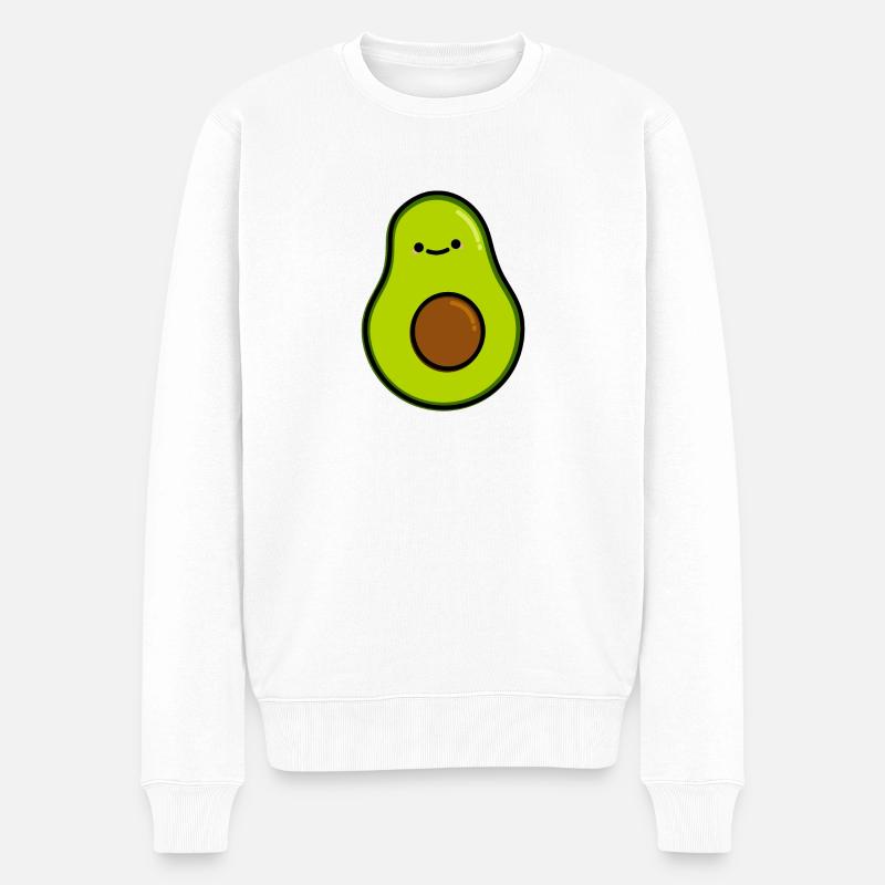 Süße Avocado - Männer Premium Bio Pullover - Weiß