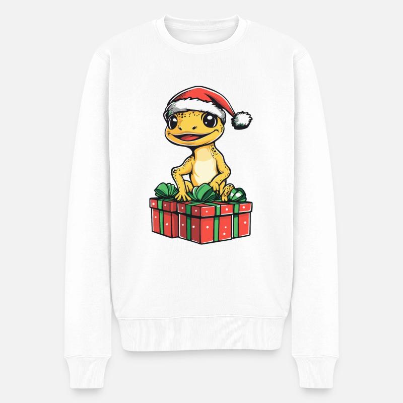 Cadeaux de Noël Lizard Gecko - Pull Premium bio Homme - blanc