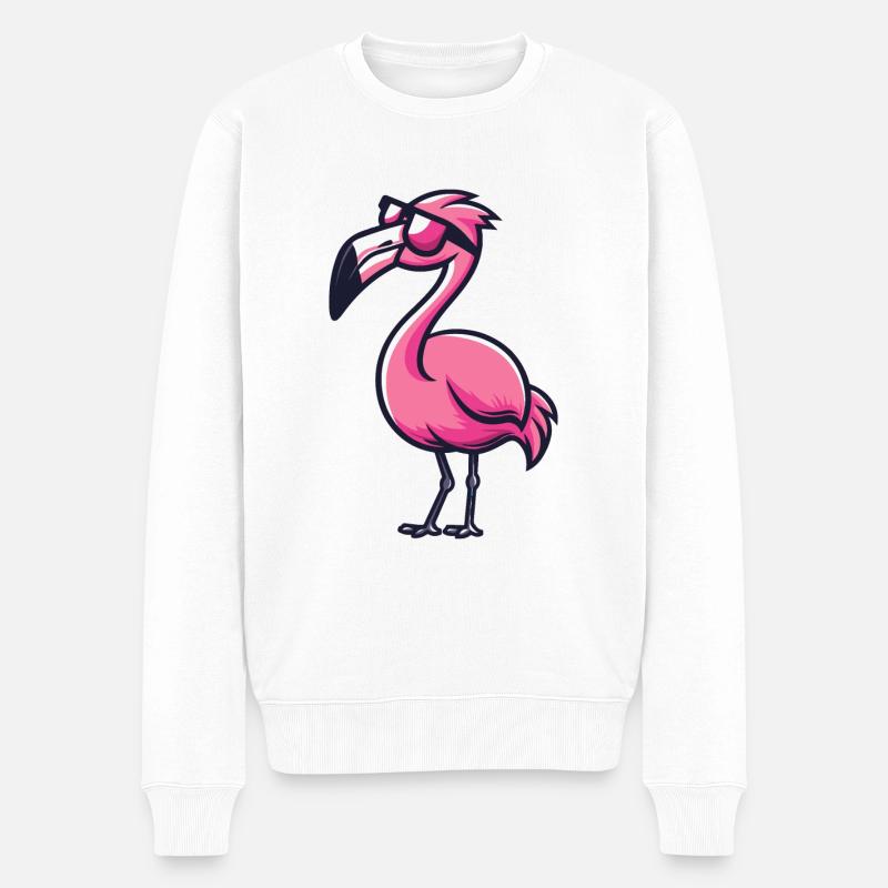 Flamant rose - Pull Premium bio Homme - blanc