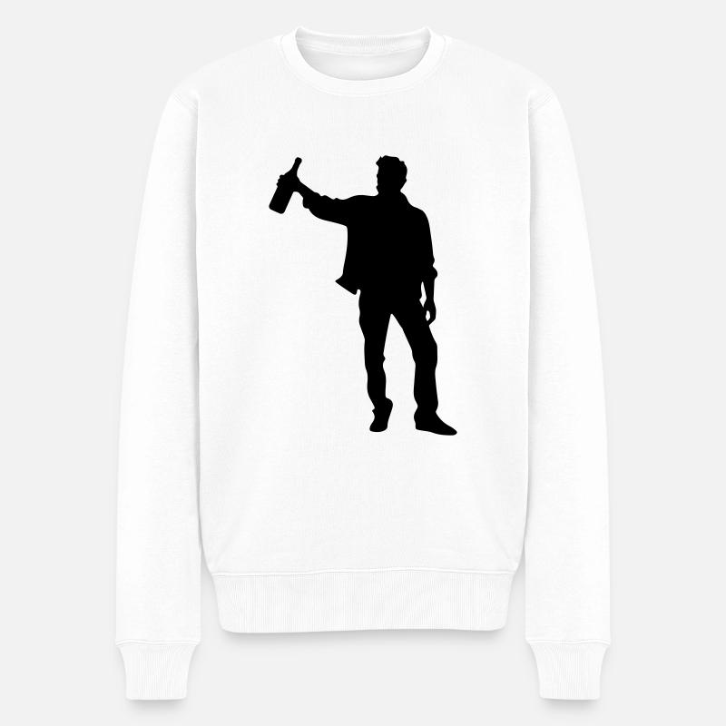 Icône ivre drôle - Pull Premium bio Homme - blanc