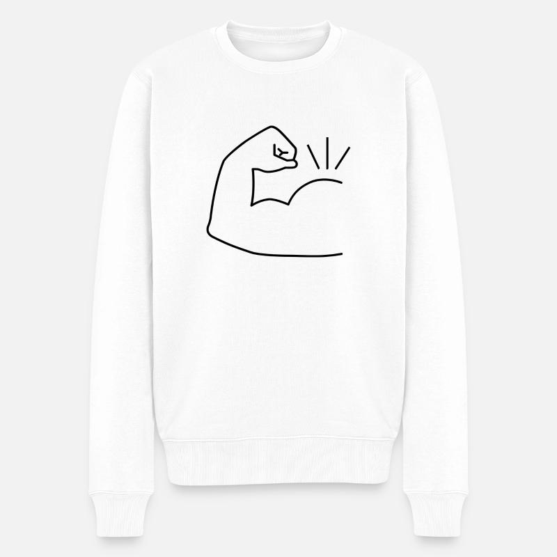Muskeln - Männer Premium Bio Pullover - Weiß