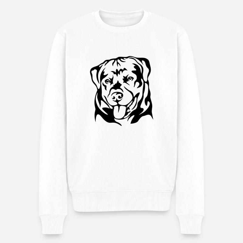 Rottweiler - Männer Premium Bio Pullover - Weiß