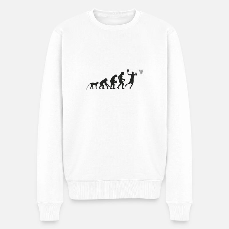Evolution Basketball - Männer Premium Bio Pullover - Weiß