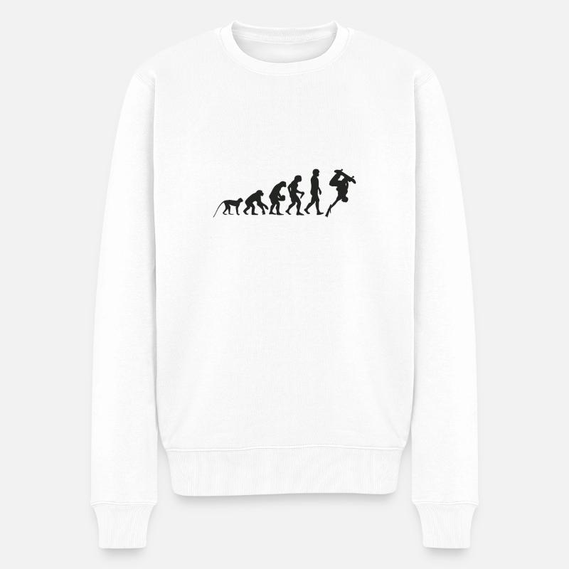 Evolution Skate - Männer Premium Bio Pullover - Weiß