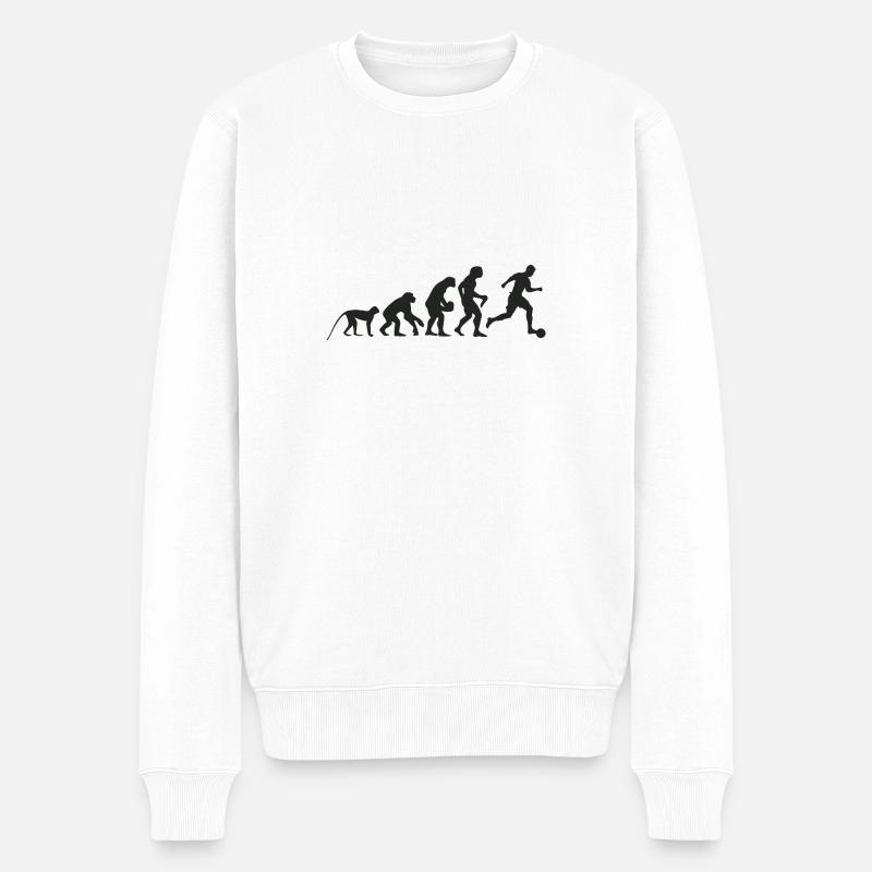 Evolution Fußball - Männer Premium Bio Pullover - Weiß