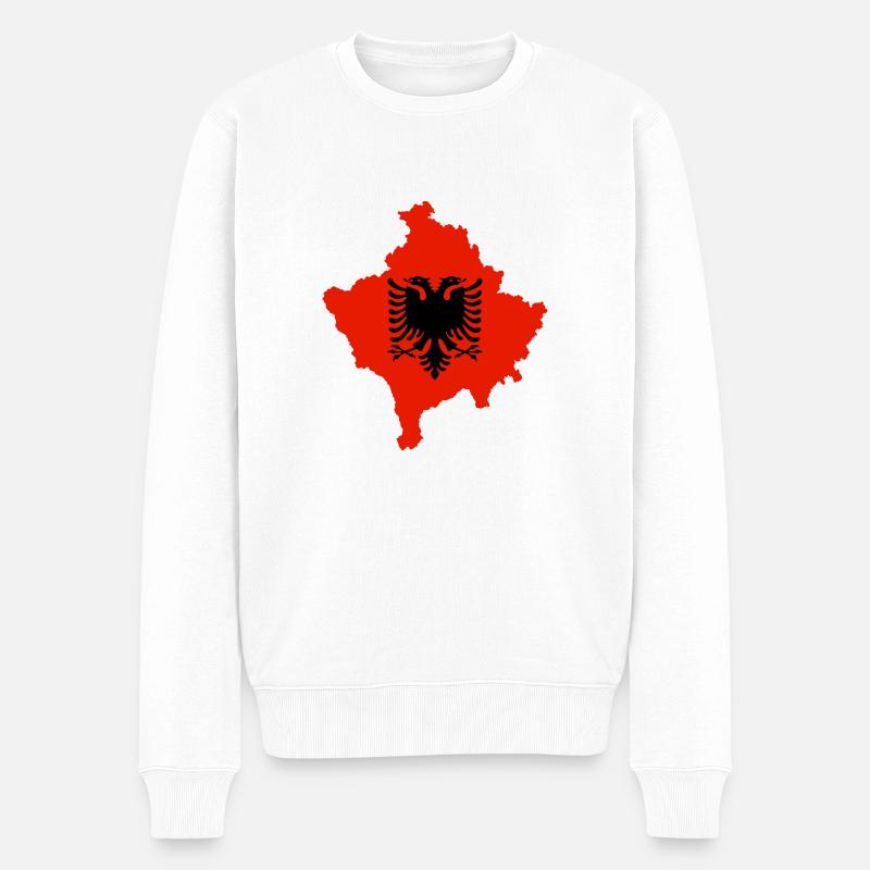 Kosovo Albanien - Männer Premium Bio Pullover - Weiß