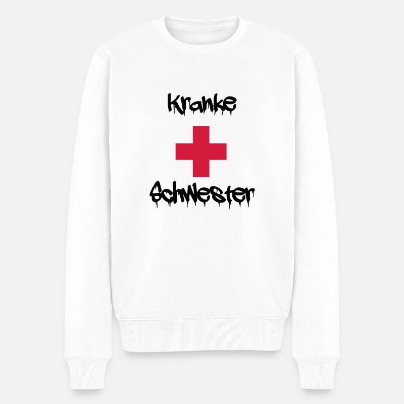 kranke schwester - Männer Premium Bio Pullover - Weiß