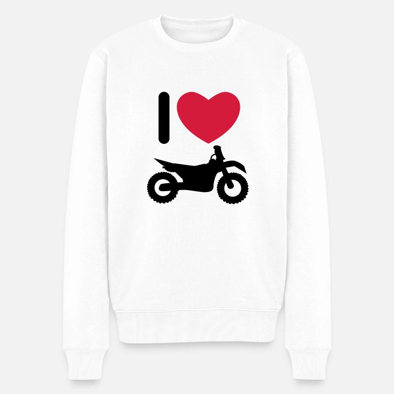 I love biking - Männer Premium Bio Pullover - Weiß