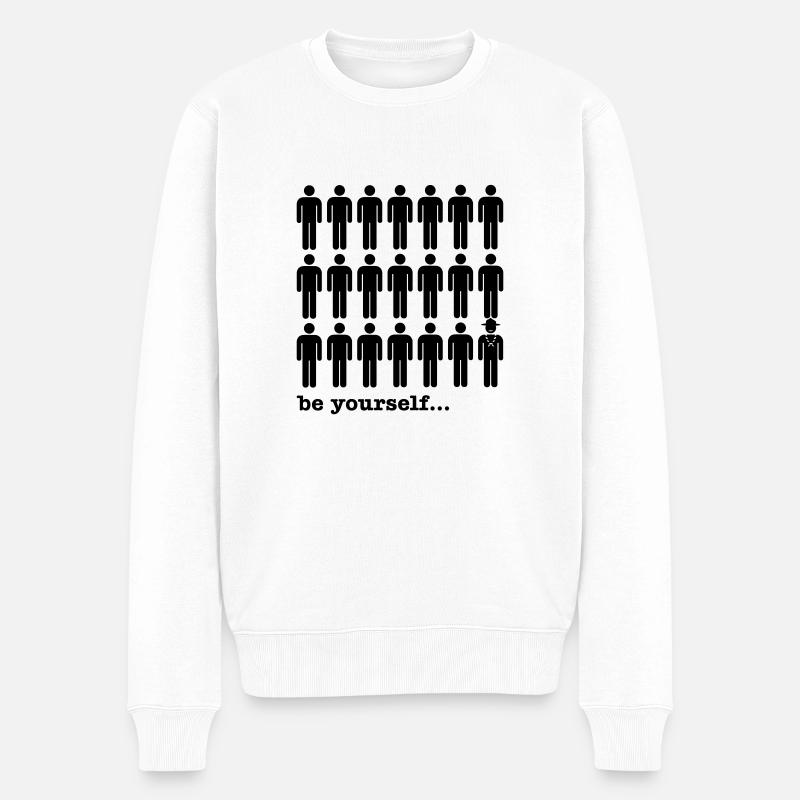 be yourself - Pfadfinder - Männer Premium Bio Pullover - Weiß