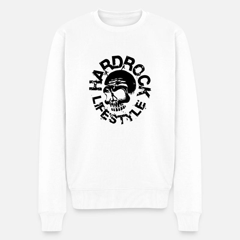 Mode de vie rock crâne - Pull Premium bio Homme - blanc