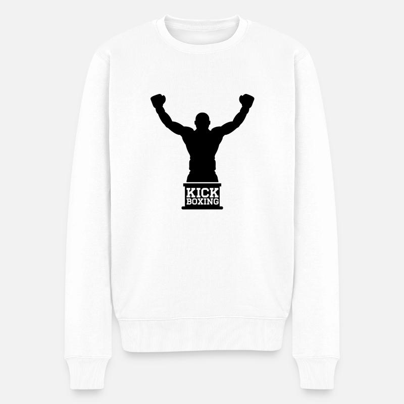 kickboxing__1_f1 - Männer Premium Bio Pullover - Weiß