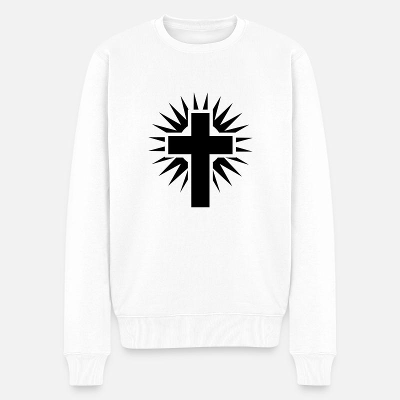 Croix - Pull Premium bio Homme - blanc