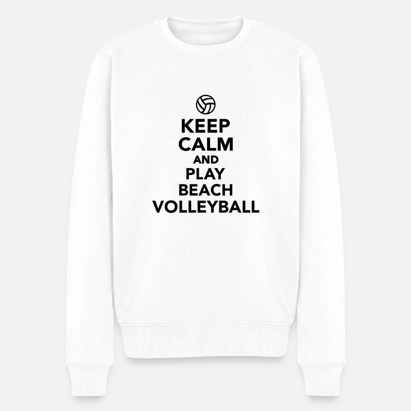 Beachvolleyball - Männer Premium Bio Pullover - Weiß