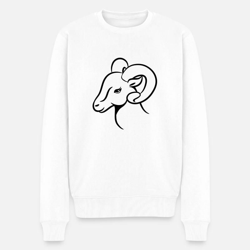 Widder Tierkreiszeichen Horoskop Tier - Männer Premium Bio Pullover - Weiß