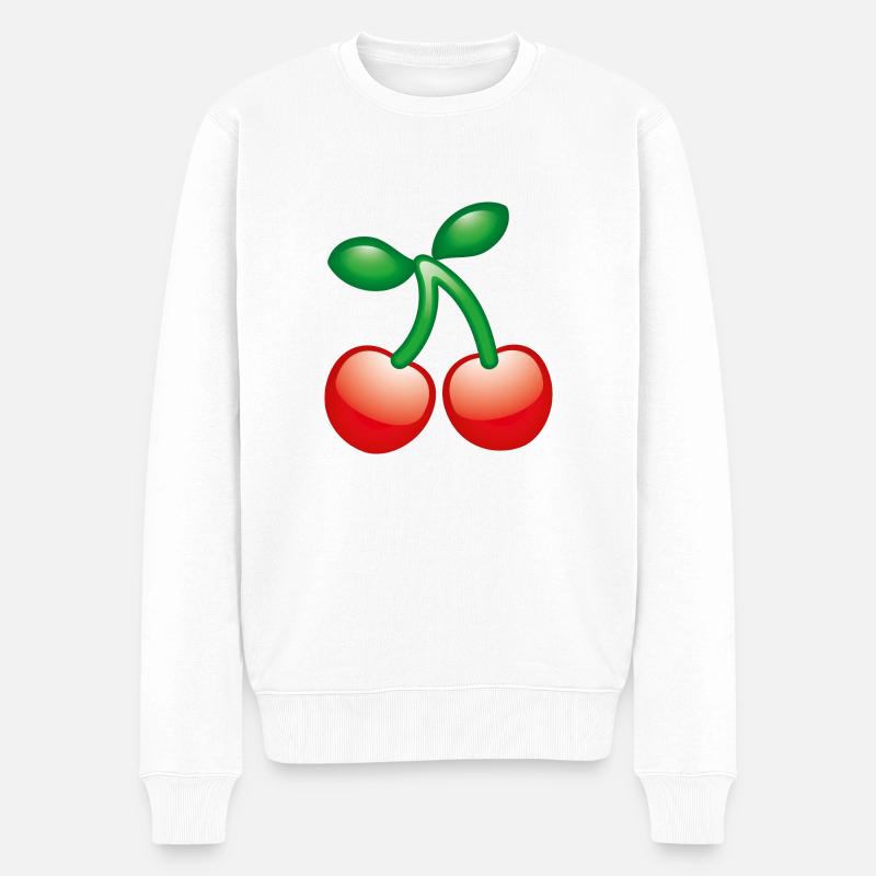 Smiley Cherry - Männer Premium Bio Pullover - Weiß