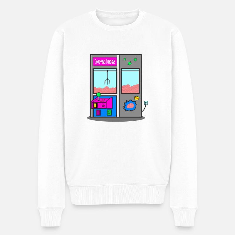 Gehirn Spiel Greifautomat Greifer Kirmes Automat - Männer Premium Bio Pullover - Weiß