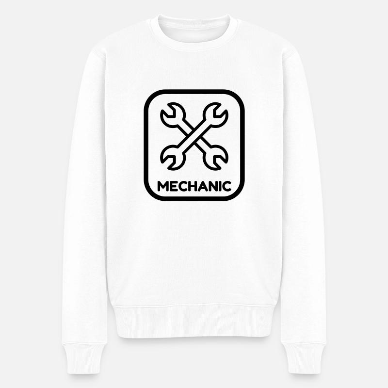 mécanique / mécanicien / mécano / garage - Pull Premium bio Homme - blanc