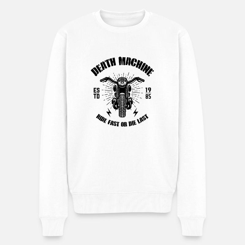 Moto Death Machine - Pull Premium bio Homme - blanc