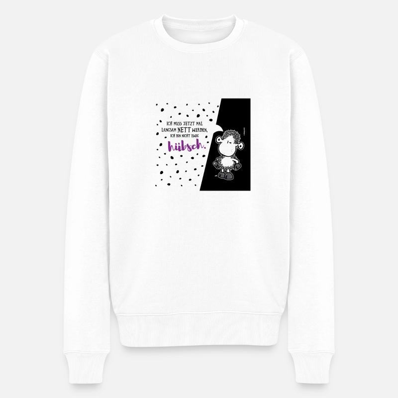 Sheepworld Nicht ewig hübsch - Männer Premium Bio Pullover - Weiß