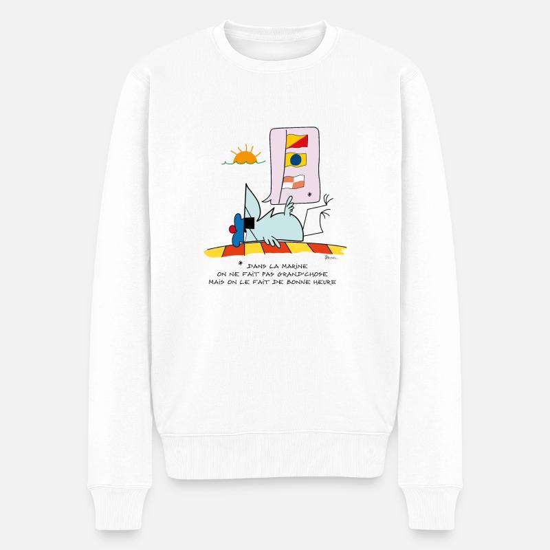 Dans la marine - Pull Premium bio Homme - blanc