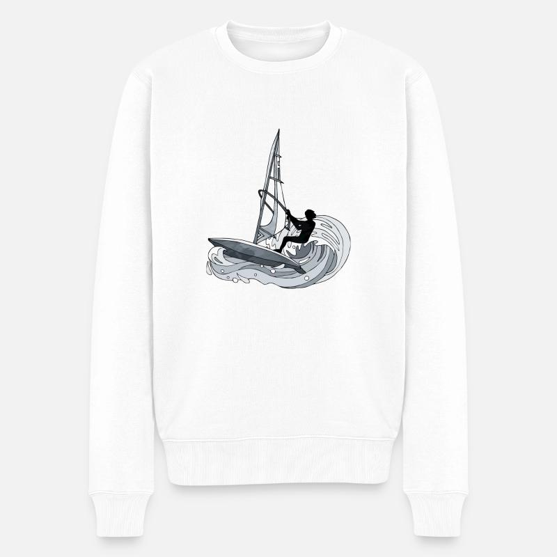 Windsurfen - Männer Premium Bio Pullover - Weiß