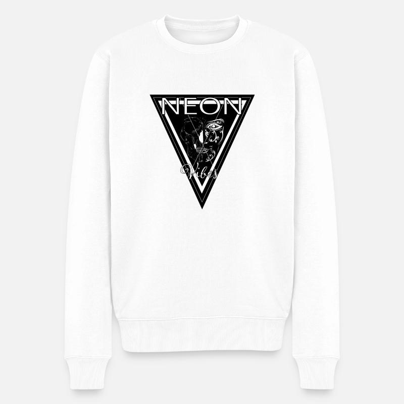 Neon Vibes - Männer Premium Bio Pullover - Weiß
