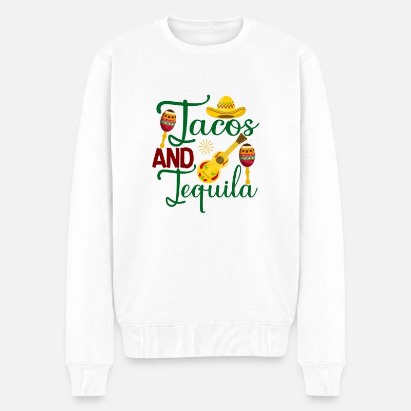 tacos and tequila - Männer Premium Bio Pullover - Weiß