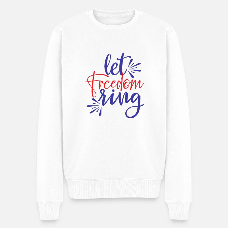 Freiheit - Männer Premium Bio Pullover - Weiß
