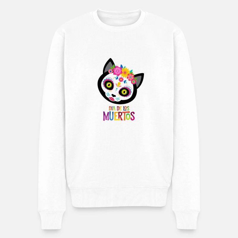 Mia Die Cat - Männer Premium Bio Pullover - Weiß