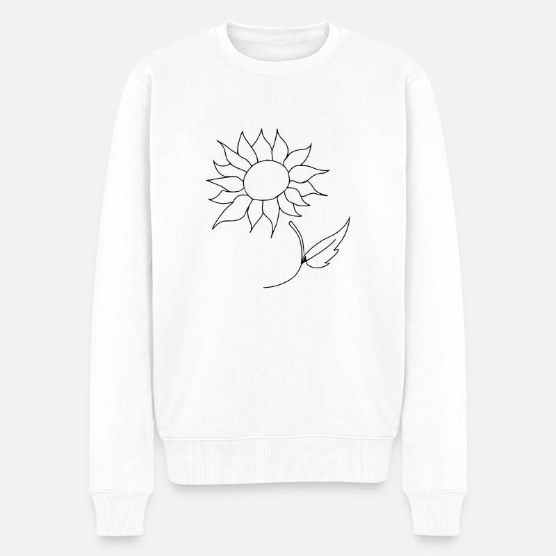 Sonnenblume Oneline - Männer Premium Bio Pullover - Weiß