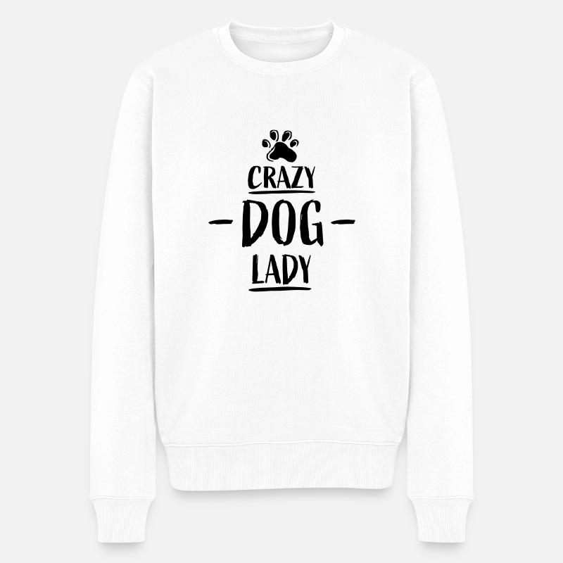 Citation de Crazy Dog Lady - Pull Premium bio Homme - blanc