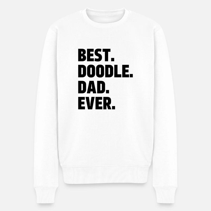 Bester Doodle Dad aller Zeiten - Männer Premium Bio Pullover - Weiß