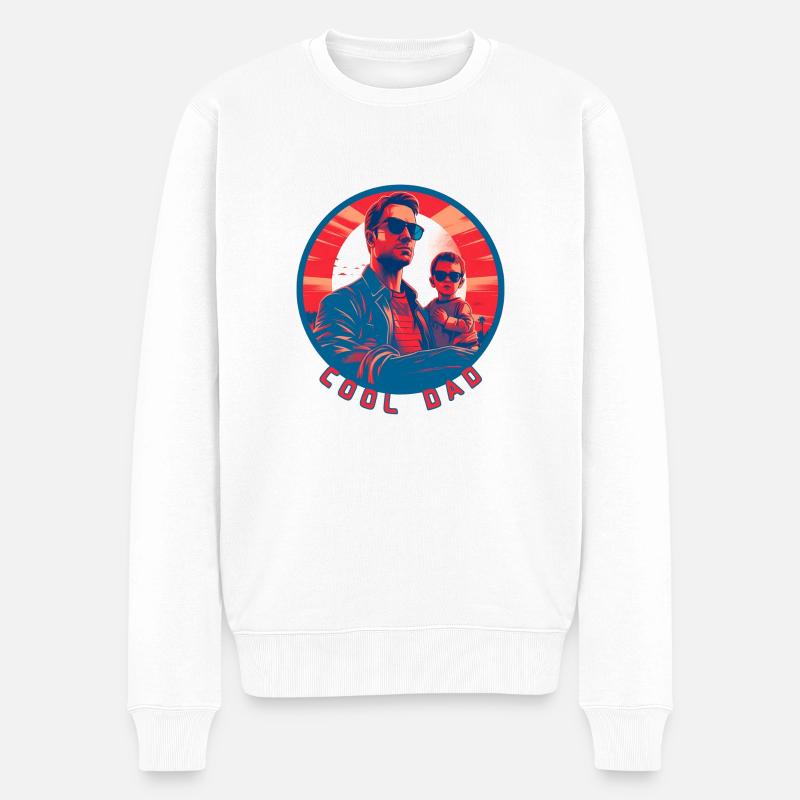 Cool Dad - Männer Premium Bio Pullover - Weiß