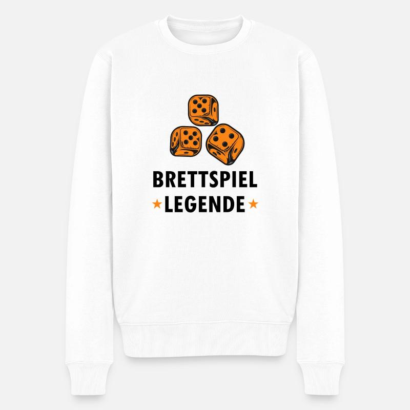 boardgame chess backgammon game night - Männer Premium Bio Pullover - Weiß
