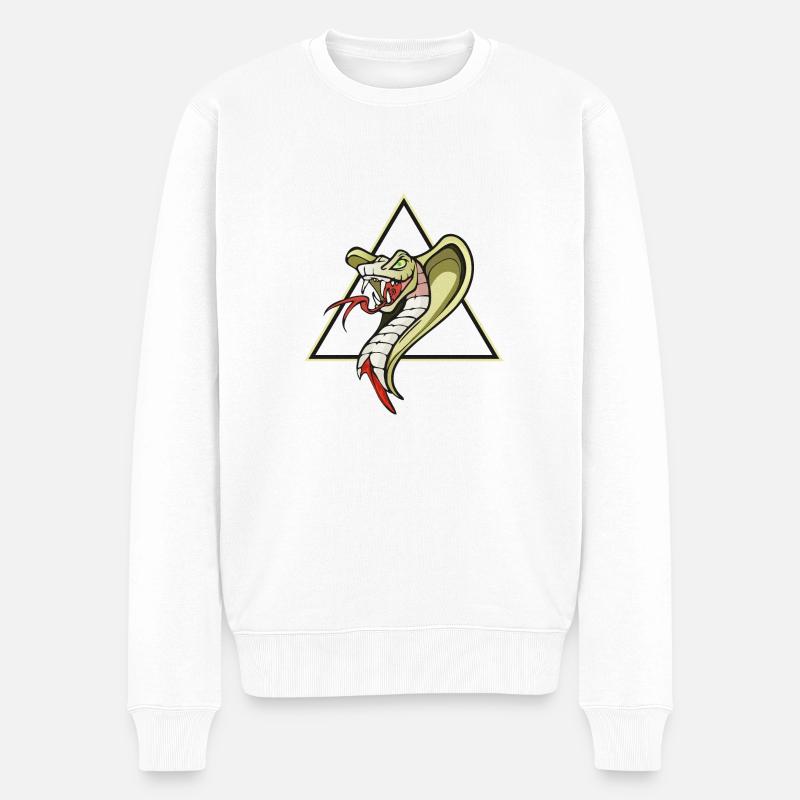 Beau cobra design serpent - Pull Premium bio Homme - blanc