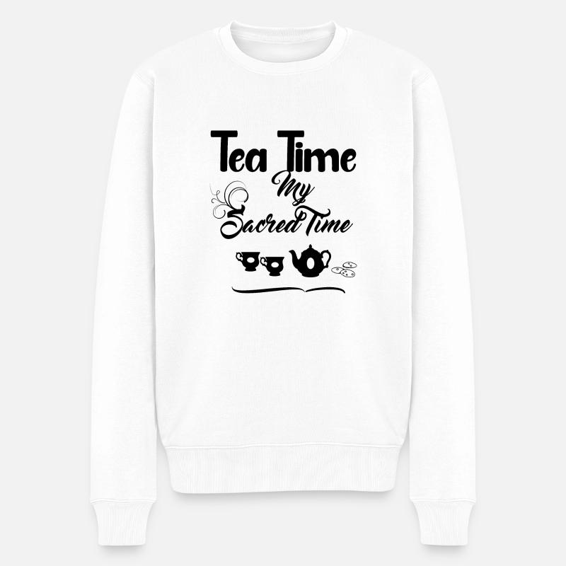 Tea Time - England Design - Männer Premium Bio Pullover - Weiß