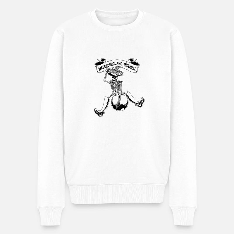 Weserberg Original Baron Münchhausen Kanonenkugel - Männer Premium Bio Pullover - Weiß