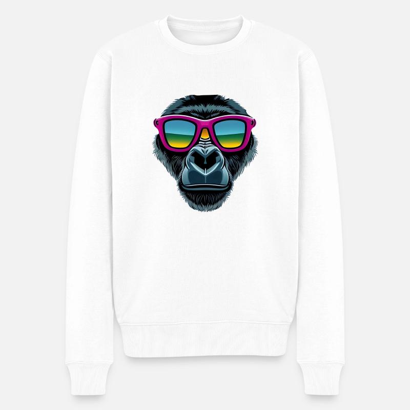 gorille cool - Pull Premium bio Homme - blanc