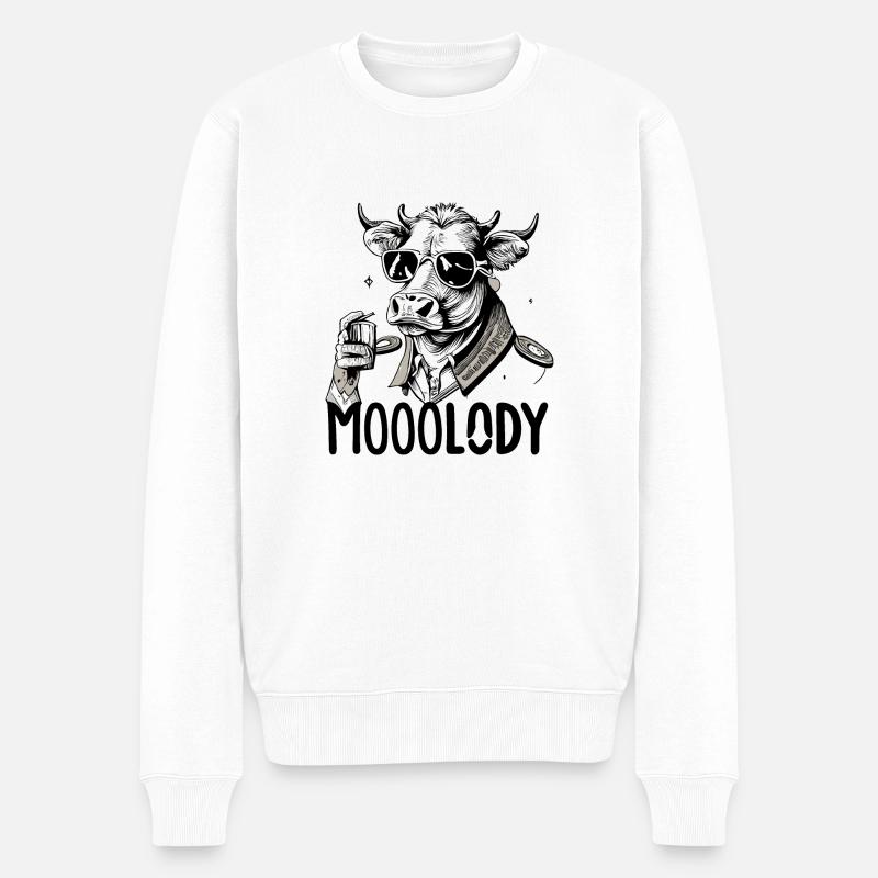 Mooolody - Pull Premium bio Homme - blanc