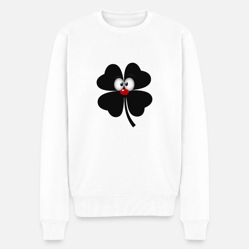 comic schwarze kleeblatt - Männer Premium Bio Pullover - Weiß